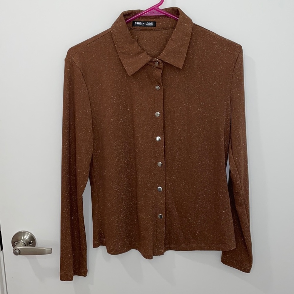 sparkly button up blouse